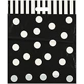 ORAPACK 15x18 Black Die Cut Handle Bags with White Dots 50/cs