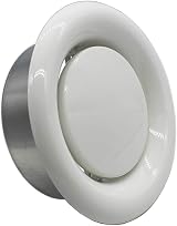 Kair 150mm 6 inch White Metal Adjustable Ceiling Air Extract Vent Valve view 1