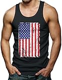 Oversize Distressed American Flag - USA Men's Tank Top T-shirt