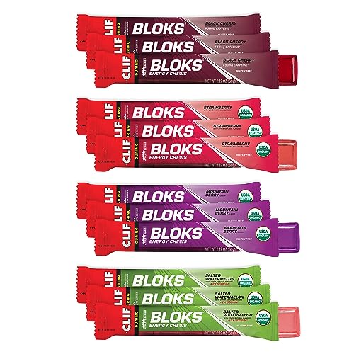 CLIF BLOKS Energy Chews Variety Pack NonGMO Plant Based Fast Fuel for Cycling and