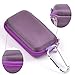 Case Star Rectangle-Shaped Hard EVA Case Bag and Silver Color Climbing Carabiner for Belkin Speaker and Headphone Splitter Earphone Headset MP3/MP4 Bluetooth Earbuds with Mesh Pocket, Zipper Enclosure, and Durable Exterior with Case Star Cost-free Velvet Cell Phone Bag (Rectangular Case - Light Purple)