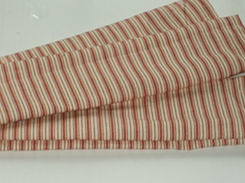 Red Striped Linen Fabric Cord Cover Handmade Variety of Sizes Up to 15 Feet