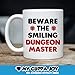 Awesome Dungeons and Dragons Mug - Beware The Smiling Dungeon Master Coffee & Teacup Ceramic Coffee MugTea Cup White, 11oz Sizes Two Sides