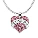 ELOI Silver/Blue/Pink Class of 2017 Heart Charm Pendant Crystal Senior Graduation Gift Dome Necklace 18