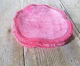 Set of 5 Pink Bamboo Velour Makeup Remover Pads -Small Washcloth