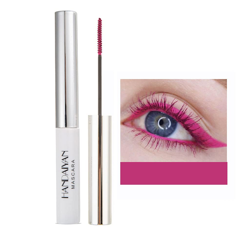 OCHILIMA 4D Mascara Colorful Fiber Mascara Charming Long Lasting, Thick & Long Eyelash Waterproof and Smudge-proof Eyes Makeup, Pink