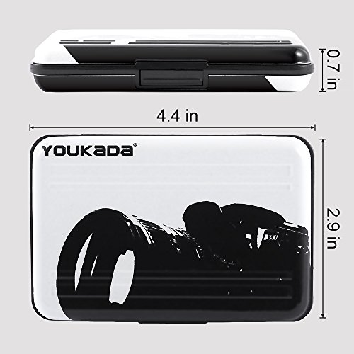 YOUKaDa Metal Memory Card Case Holder Water-Resistant Pocket-Sized SD Holder for 8 SD Cards & 8 Micro SD Cards (2 Pack-Camera)