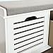 Haotian FSR23-K-W, White Storage Bench with 2 Drawers & Removable Seat Cushion, Shoe Cabinet Shoe Bench