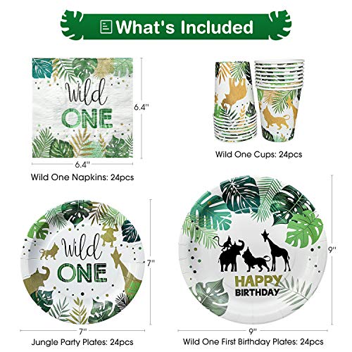NAIWOXI Wild One Birthday Decorations Safari Birthday Decorations