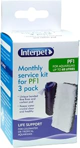Interpet Monthly Service Kit PF1 Filter Replacement Pads Pack of 3