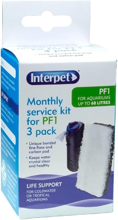Interpet Monthly Service Kit PF1 Filter Replacement Pads Pack of 3