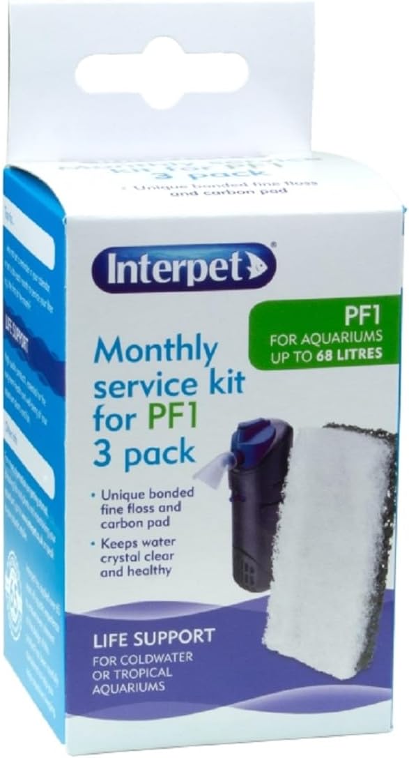 Interpet Monthly Service Kit PF1 Filter Replacement Pads Pack of 3