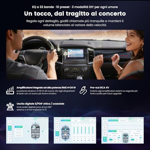 ATOTOEXCEL A7 7 Inch Android Car Stereo 2 Din, 4G LTE Built-in, Wireless CarPlay & Android Car, Hi-Fi DSP/Optical Out/4V Pre-Out, SCVC, AI DriveChat, WiFi/USB Tethering, [OBD2 Scanner Included]