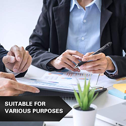 Black Gel Pens, Tanmit Retractable Roll Ball Gel Pen, 30 Black Pens Fine Point With Comfortable Grips for Smooth Writing