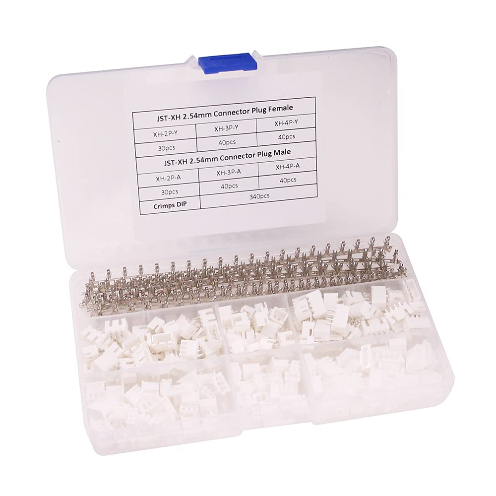 RFaha 560pcs JST-XH Connector Kit 2.54mm 2/3/4 Pin Female Header Plug JST XH Adapter Housing Cable Socket Male Female Crimp DIP Kit(XH#2-4)