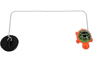 HOMOBABE Rubber Bath Plug with Chain Turtle Design, Black Tub Stopper for Bathtub Drain, Sturdy Bathroom