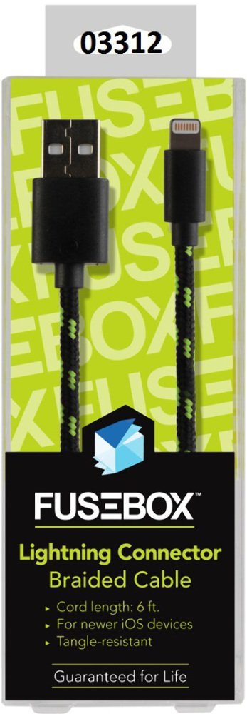 E FilliateFusebox Braided Lightning Cable 6' for iPhone