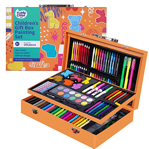 KIDDYCOLOR 158-Pieces Art Set, Deluxe Arts and Crafts Supplies for Kids