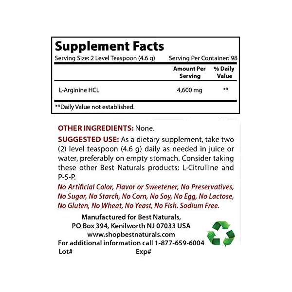 Best-Naturals-L-Arginine-Powder-1-Pound-Pure-Pharmaceutical-Grade-Free-Form-Best-Amino-Acid-Arginine-Supplements-for-Women-Man-Promotes-Circulation-and-Supports-Cardiovascular-Health Best Naturals L-Arginine Powder 1 Pound - Pure Pharmaceutical Grade Free Form - Best Amino Acid Arginine Supplements for…