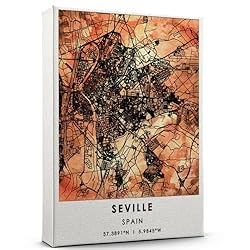 Seville Map Poster, Spain Map Art Poster, Map Decor