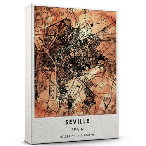 Seville Map Poster, Spain Map Art Poster, Map Decor