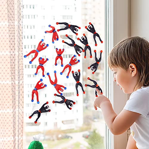3 otters 42PCS Ninja Wall Climbers, Ninja Toys with DIY Costume Stickers Stretchy Wall Climbers Window Crawler Sticky Toy for Kids Birthday Gift Party Favor Goodie Bag Fillers