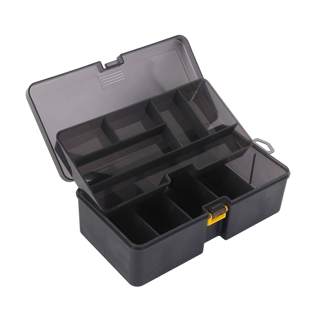 xinchengraoji Fishing Tackle Box, Professional Fishing Accessories Storage Box, Transparent, Gray, Portable Tool Box