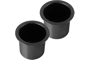 ASDICOXB Pack of 2 Black Drop-in Cup Drink Holder,304Stainless Steel Drink Can Holder,Poker Table Drink Holder for Cinema Sofa,Yacht,RV Cars,Trucks,Camping Area