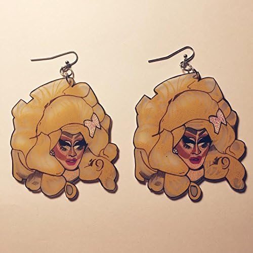 Trixie Mattel - Life In Plastic - Rupaul's Drag Race - Hand Drawn Shrink Plastic Earrings by Silla Dilla Grape