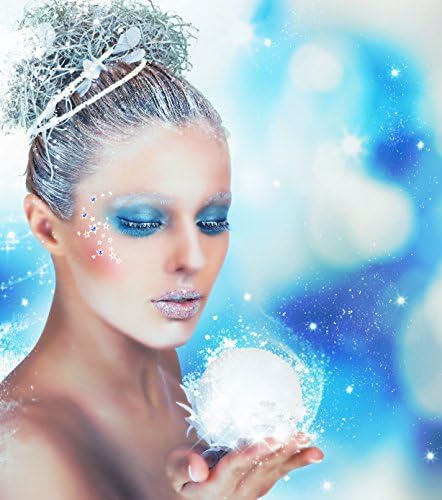 Christmas Sexy Santa New Year Party Eyes Secret Santa Gift For Her Frozen Ice Queen Make Up Fancy Dress Accessory by Addttoo (Blue on White)