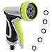 FYLINA Garden Hose Nozzle Spray Nozzle 9 Patterns Metal Heavy Duty Water Nozzle High Pressure Watering Sprayer with Washers for Watering Plants, Cleaning, Car Wash and Showering Pets