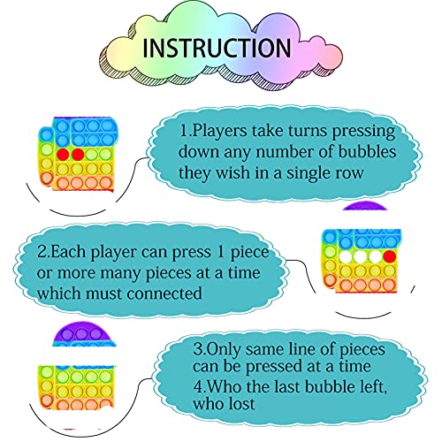 4 Pack Rainbow Toy Pack,Kids ADHD Anxiety Toya Game , Pop Autism