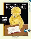 New York Puzzle Company - New Yorker Dog Reads Book - 500 Piece Jigsaw Puzzle