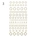 LEMOOC Gold 3D Nail Stickers Self Adhesive Nail Gems Lines Tape Strip Geometric Heart Nail Stickers for Valentine's Day Acrylic Nails Art Designer