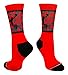 MadSportsStuff Basketball Socks with Player on Camo Athletic Crew Socks (Red/Black, Medium)