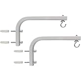 AKIA SCREENS 10 Inch Universal Projector Screen L-Bracket Wall Mount Kit, Adjustable Extension 3&ndash;10 Inch, Steel Hanging Hooks for Indoor Outdoor Projection Screens, White, AK-ZLB10W