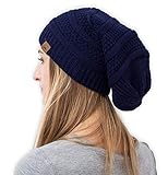 Slouchy Cable Knit Beanie - Chunky, Oversized