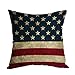 Moslion American Flag Pillow,Home Decorative Throw Pillow Cover Vintage USA Flag Burlap Cotton Linen Cushion for Couch/Sofa/Bedroom/Livingroom/Kitchen/Car 18 x 18 inch Square Pillow case