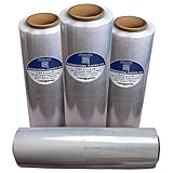 18" Stretch Film/Wrap 1500 feet 7 Layers 80 Gauge Industrial Strength up to 800% Stretch 20 Microns Clear Cling Durable Adhering Packing Moving Packaging Heavy Duty Shrink Film Box of 4