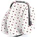 Baby Car Seat Covers To Protect From Bugs & Dust. XL Soft Muslin Cotton Car Seat Canopy For Baby Shower Gifts For Newborn Infant Girls.