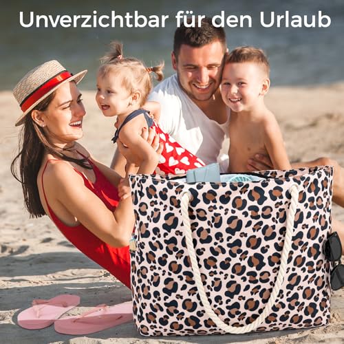 benpen Beach Bag Swimming Bag Women's Waterproof Large with Zip Swimming Pool Bag Large Family Shopping Bag Foldable Shoulder Bag Carry Bag Shopping Bag Travel Bag