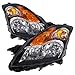 HEADLIGHTSDEPOT Black Housing Halogen Headlights Compatible with Nissan Altima 2007-2009 Includes Left Driver and Right Passenger Side Headlamps