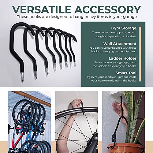 CREST Products Heavy Duty Bike Storage Hooks 6 Pieces Large Screw