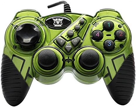 Jibrael USB 2.0 PC Computer GAME PAD JOYSTICK JOYPAD Double shock Controller COOL ROCK GREEN