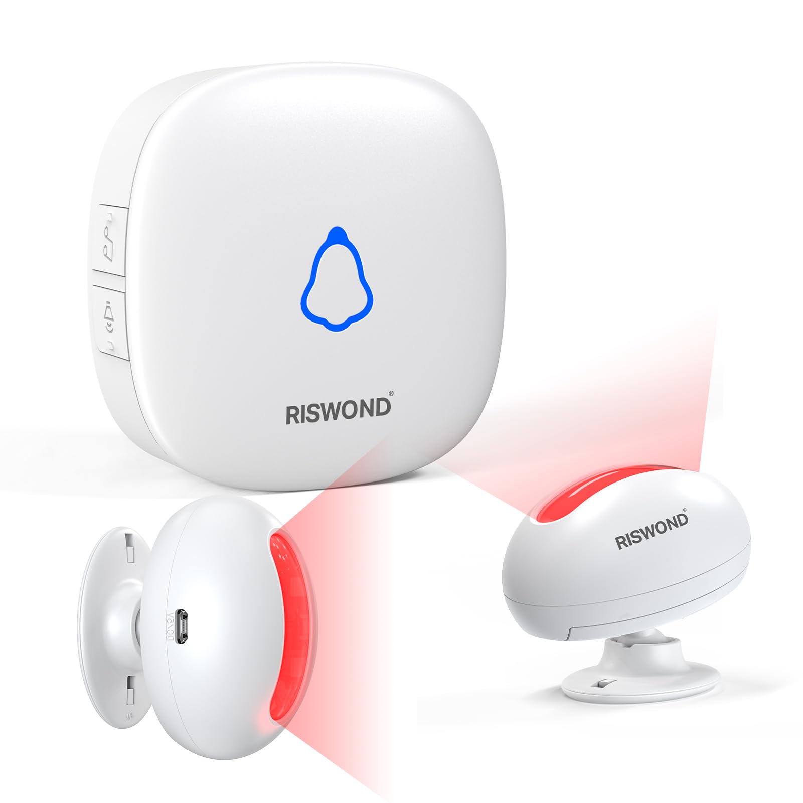 Photo 1 of Wireless Motion Sensor Door Chime: Indoor Motion Detector Alarm Business Entry Doorbell Store Entrance Alert Bell Buzzer (1000Ft Range, 32 Tunes, 5 Level Volume) 2 Sensors 1 Receiver