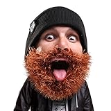Beard Head Bushy Biker Beard Beanie - Funny Knit Hat w/Fake Beard Facemask