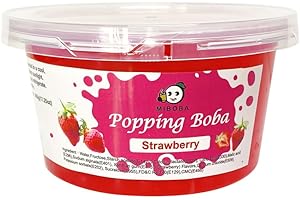 MIBOBA Strawberry Popping Boba Pearls Bursting Boba Pearls for Bubble Tea, Popping Juice Boba Balls, Bomb Boba Pearl Balls - 490g(17.25oz)