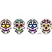 Culver Sugar Skulls Decorated Frosted Pint/Pub Beer Glasses, 16-Ounce, Set of 4