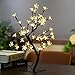 Excelvan 0.45M/17.72Inch 48LEDs Cherry Blossom Desk Top Bonsai Tree Light, Decorative Warm White Light, Black Branches, Perfect for Home Festival Party Wedding Christmas Indoor Outdoor Decoration