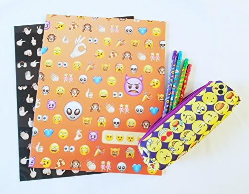 Emoji Back to School Set - Folder, Pencils and Pencil Case